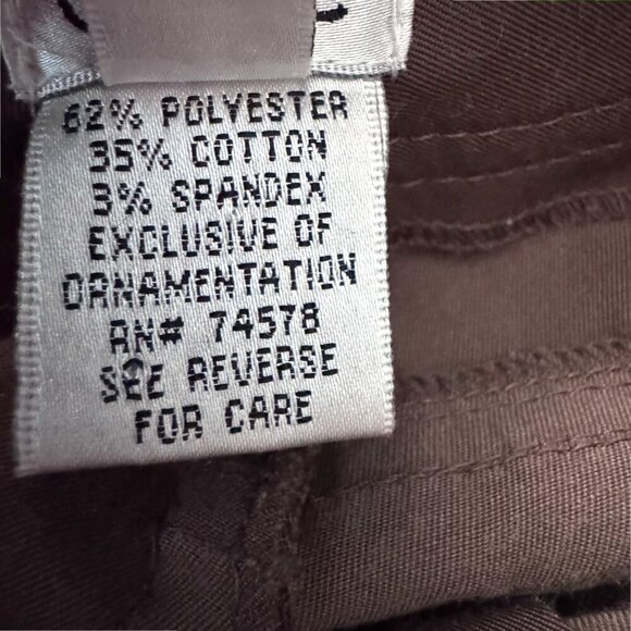 CACHE Brown Gold Zipper Capri Cropped Cargo Pants 4 - Picture 7 of 8